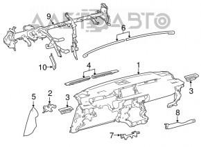 Panoul frontal al torpilei fără AIRBAG pentru Lexus IS 14-20