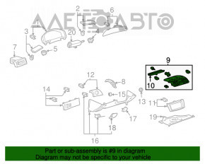 Panoul de control al aerului de sus, grila centrala si ceasurile Toyota Solara 04-08.