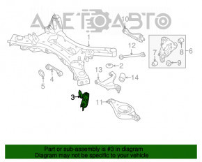 Capacul de protecție a suspensiei spate, dreapta față, pentru Nissan Pathfinder 13-20