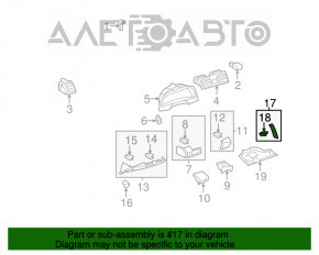 Capacul suportului de buzunar al torpedoului dreapta pentru Toyota Camry v40, gri