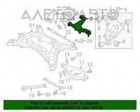 Maneta superioară din spate, dreapta, pentru Infiniti G25 G35 G37 4d 06-14