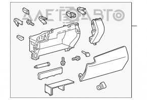 Cutie de mănuși, compartiment Lexus RX350 RX450h 13-15 negru, piele, ruptură în fixare.