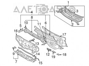 Grila stergatoarelor de plastic Toyota Sienna 04-10