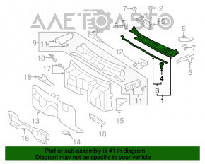 Grila stergatoarelor din plastic stanga pentru Lexus LS460 LS600h 07-12, suportul este rupt