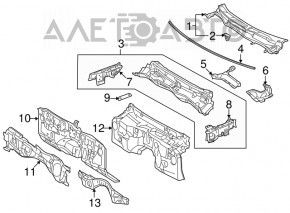 Grila stergatoarelor din plastic pentru Lexus IS250 IS350 06-13