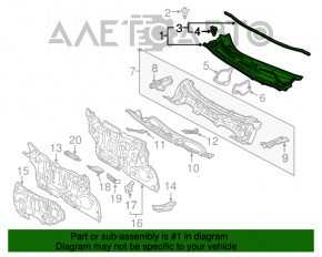 Grila stergatoarelor din plastic pentru Lexus CT200h 11-17