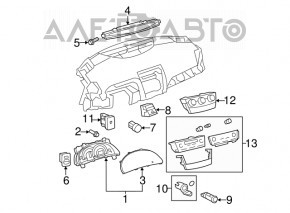 Controlul climatizării pentru Toyota Camry v40 07-09, capacul și butoanele sunt uzate.