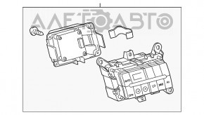 Controlul climatizării pentru rândul din spate al Toyota Sequoia 08-16 are o fisură.