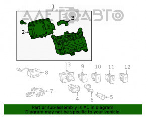 Controlul climatizării pentru rândul din spate al Toyota Sequoia 08-16 are o fisură.