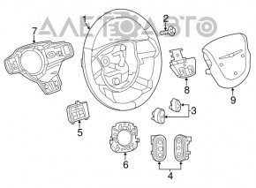 Butonul de control de pe volanul stâng al Chrysler 200 11-14