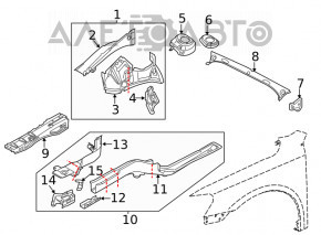 Partea din față dreapta VW Passat b7 12-15 SUA