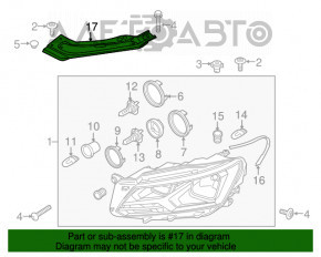 Планка телевизора ресничка правая VW Passat b8 16-19 USA новый TW неоригинал