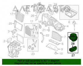 Motorul ventilatorului de încălzire VW Passat b8 16-19 SUA