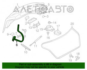 Buclea capacului portbagajului dreapta VW Passat b8 16-19 SUA