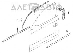 Panoul lateral frontal stânga pentru ușa VW Passat b8 16-19 SUA