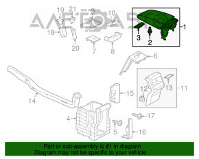 Подлокотник VW Passat b8 16-19 USА кожа черн