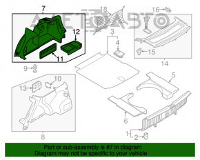 Capacul arcului drept VW Passat b7 12-15 SUA