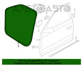Garnitură de etanșare a cadrului ușii, față stânga, VW Passat b8 16-19 SUA