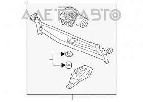 Trapezul de curățare a parbrizului cu motor pentru VW Passat B8 16-19 SUA