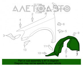 Подкрылок передний левый VW Passat b7 12-15 USA новый OEM оригинал