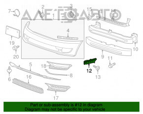 Suportul pentru bara de protecție față stânga VW Passat b7 12-15 SUA nou OEM original