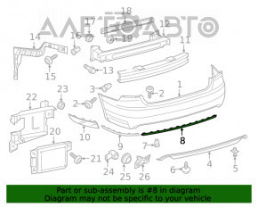 Moldura bara spate centrala VW Passat b7 12-15 USA crom nou original