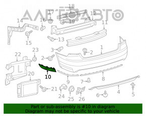 Reflectorul de pe bara spate stânga VW Passat b8 16-19 SUA nou OEM original