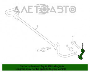 Bara de stabilizare spate stânga pentru Infiniti QX30 17-