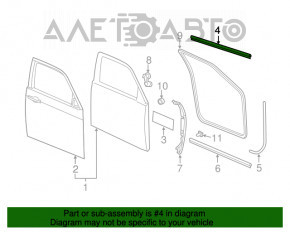 Молдинг дверь-стекло центральный передний левый Dodge Charger 11-