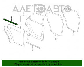 Moldură ușă-sticlă spate centrală dreapta Dodge Charger 11-