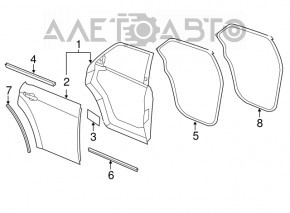 Moldură ușă-sticlă spate centrală dreapta Dodge Charger 11-