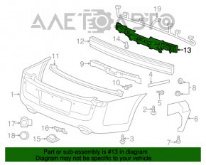 Absorbantul de bara spate Chrysler 300 11-14 pre-restilizare