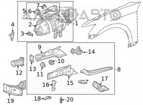 Grila amplificatorului de bara fata dreapta Lexus IS 14-16 pre-restilizare