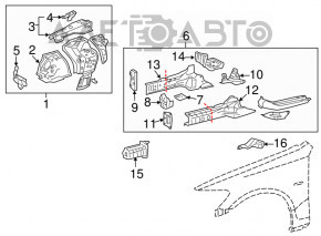 Grila amplificatorului de bara fata stanga Lexus GS300 GS350 GS430 GS450h 06-11