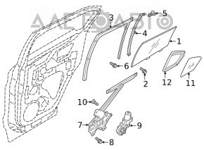 Geam electric cu motor spate dreapta Mitsubishi Eclipse Cross 18-