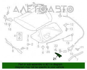 Кронштейн защелки палки опоры капота Subaru XV Crosstrek 13-17