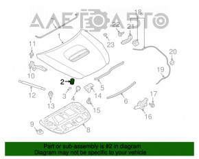 Bara de capota stanga pentru Subaru XV Crosstrek 13-17