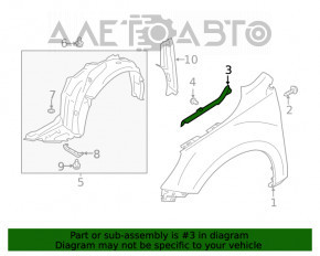 Garnitură aripă capotă - aripă dreapta Subaru Legacy 15-19 nouă originală