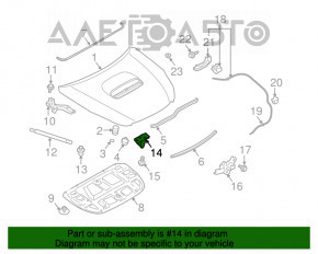 Cârlig de blocare a capotei Subaru Forester 14-18 SJ nou original OEM