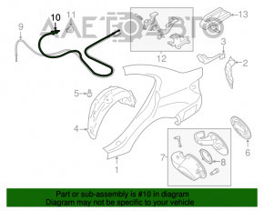 Cablu de deschidere a capacului rezervorului de combustibil pentru Subaru Impreza 4d 17- GK