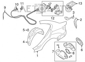 Cablu de deschidere a capacului rezervorului de combustibil pentru Subaru Impreza 4d 17- GK