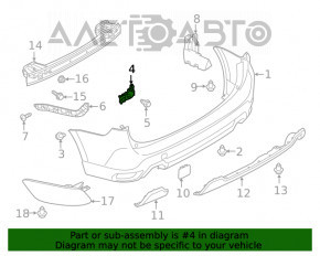 Suportul drept al bara de protecție spate pentru Subaru Forester 19- SK lipsește un fragment, are o fisură