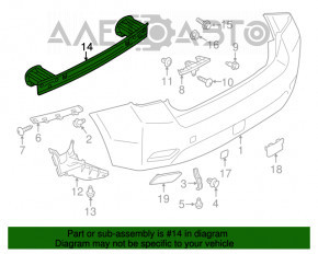 Amplificatorul pentru bara spate Subaru XV Crosstrek 13-17 fără cârlig de remorcare