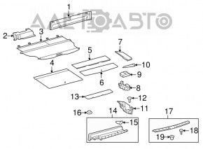 Capac portbagaj Toyota Highlander 08-13 gri