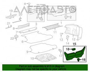 Capac portbagaj Toyota Camry v55 15-17 SUA negru mat