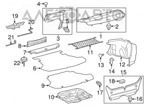 Capac portbagaj Toyota Camry v55 15-17 SUA negru mat