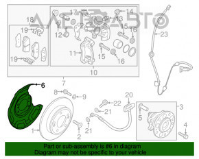 Capacul discului de frână din spate stânga Kia Soul 14-19