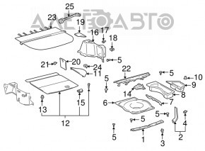 Крышка кармана багажника левая Lexus RX300 98-03 бежевая