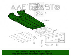 Acoperirea podelei pentru Toyota Sienna 11-12 gri pentru 8 locuri, fixările sunt rupte, are nevoie de curățare chimică.