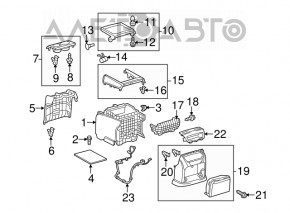 Консоль центральная подлокотник и подстаканники Toyota Sienna 11-14 серая